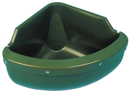 Karmidło narożne z listwą, oliwka, 31 l, 60 x 30 x 45 cm, Kerbl