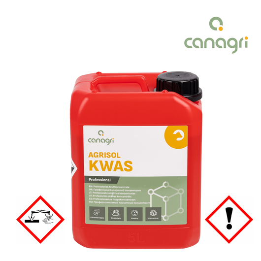 Kwaśny preparat myjący Agrisol Kwas 2.0, 5 kg, Canagri