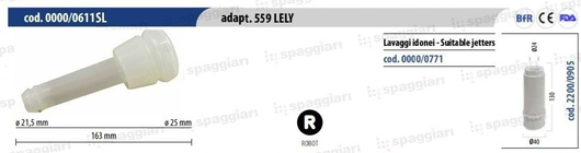 Silikonowa guma strzykowa Spaggiari, typ Lely, bezbarwna, Ø 13 mm, 4 szt