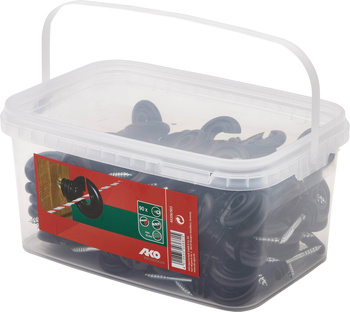 Izolator okrągły Compact, czarny, 90 szt/wiadro, AKO