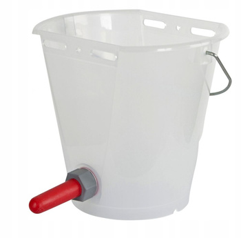 Wiadro do pojenia cieląt kompletne, 8 l, transparentne, białe, Canagri