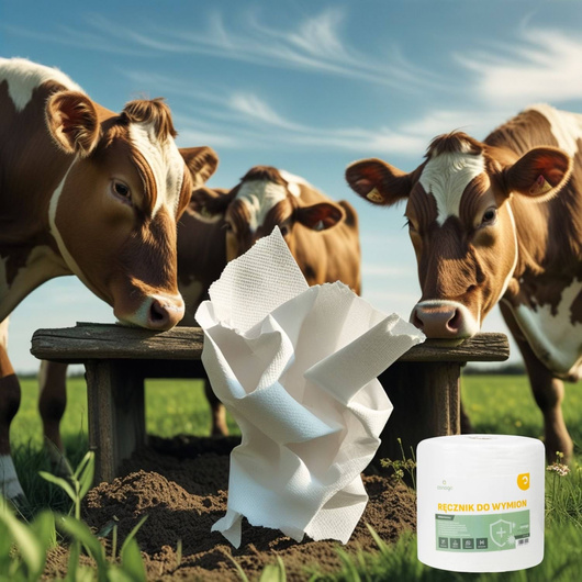 Włókninowy ręcznik do wymion, niepylący, 60 g/m2, 1800 g, 26 x 25 cm, Canagri