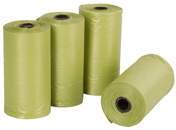 Woreczki na odchody 4 rolki x 20 szt., biodegradowalne, zielone, Kerbl
