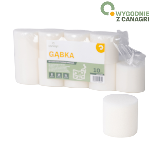 Gąbka do czyszczenia instalacji udojowych, 70 x 70 mm, 10 szt., Canagri