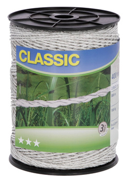 Plecionka ogrodzeniowa CLASSIC, 400 m x 2,5 mm, biała, Kerbl