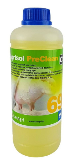 Płyn do mycia wymion Agrisol PreClean 69, 1 kg, Can Agri