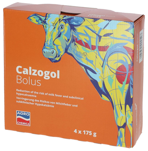 Bolus dla krów zagrożonych porażeniem poporodowym Calzogol Bolus, 4 x 175 g