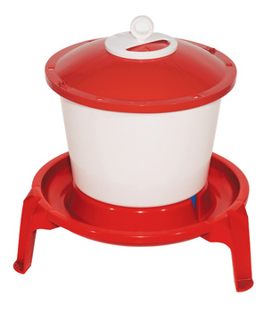 Poidło dla drobiu na nóżkach 9l, czerwono-białe, Novital