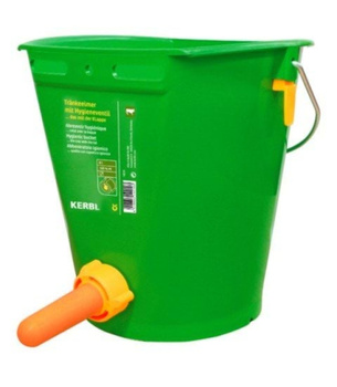 Wiadro do pojenia cieląt z zaworem i smoczkiem, zielony, 8 l, Kerbl