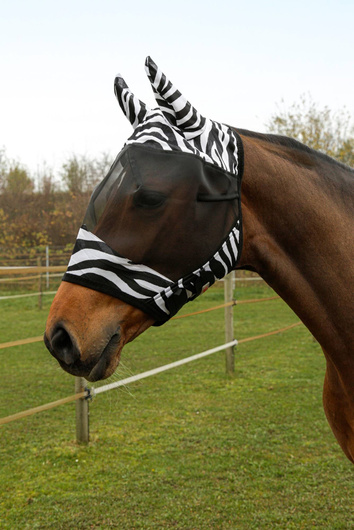 Maska przeciwowadowa dla konia z uszami Zebra, różne rozmiary (od Pony do Full), Covalliero