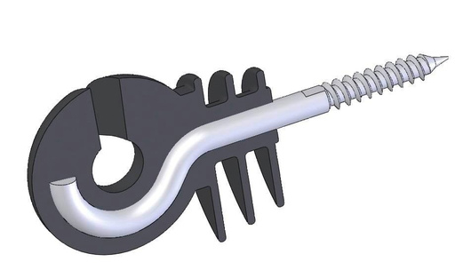 Izolator okrągły Premium BIG, z zatopionym trzpieniem wygiętym, Kerbl