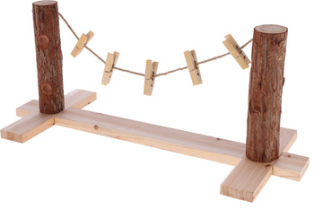 Karmnik dla królików, z 5 klipsami, naturalne drewno, Kerbl