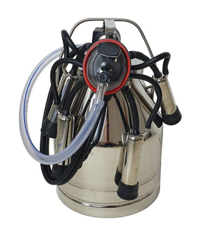 Bańka udojowa ze stali nierdzewnej z aparatem udojowym dla krów