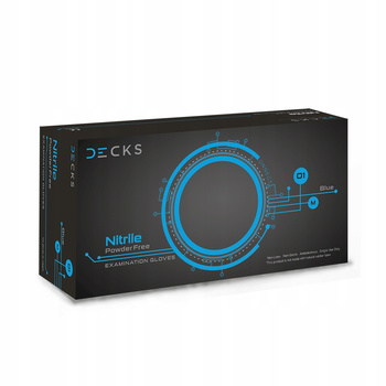 Rękawice Nitrile Decks, rozmiary S, M, L, niebieskie, 100 szt.