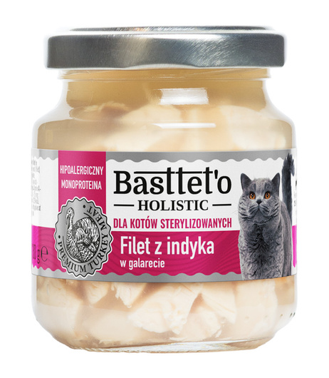 Karma dla kotów sterylizowanych Ibra Basttet'o Holistic filet z indyka 130g