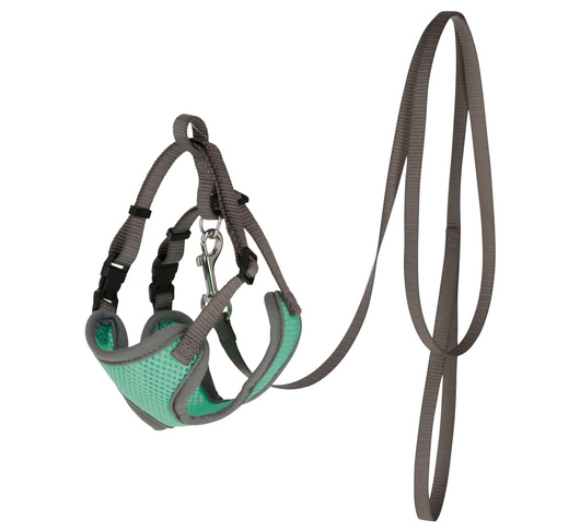 Szelki dla kota ze smyczą, 120 cm x 10 mm, turkusowe, Kerbl