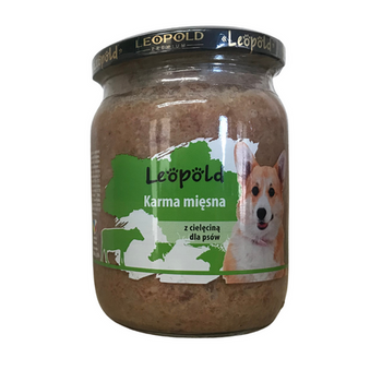 Karma mięsna z cielęciną dla psów Leopold 500g Słoik