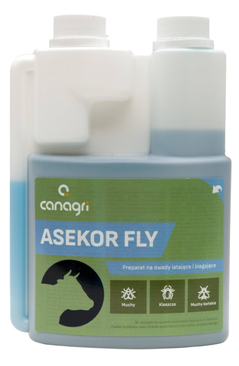 Preparat na owady latające i biegające ASEKOR FLY, niebieski, 600 ml, Canagri