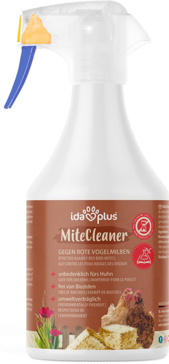 Roztwór na roztocza drobiowe, MiteCleaner, nietoksyczny, w formie sprayu, 500 ml, IdaPlus