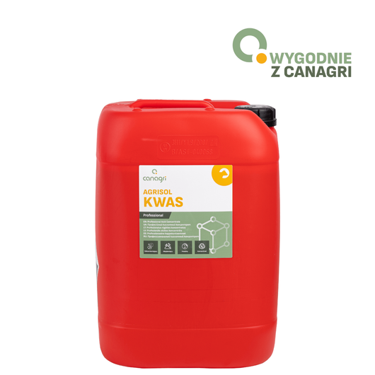 Kwaśny preparat myjący Agrisol Kwas 2.0, 24 kg, Canagri