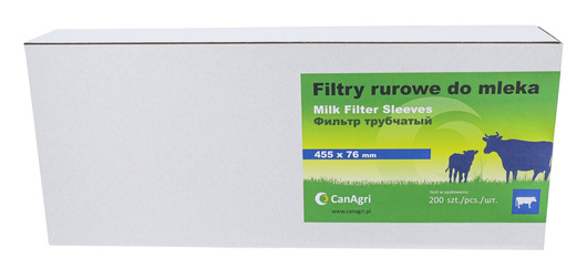 Filtr rurowy do mleka, 455 x 76 mm, 200 szt., Canagri