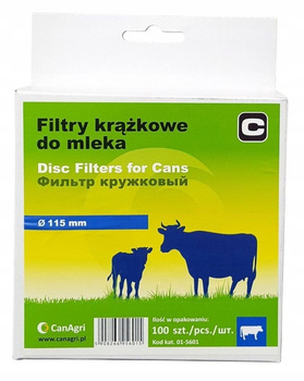 Filtr krążkowy do mleka, śr. 115 mm, 100 szt., Canagri