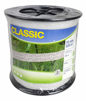 Taśma ogrodzeniowa CLASSIC, 500 m x 10 mm, biała, Kerbl
