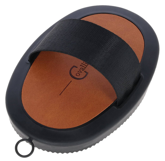 Zgrzebło Deluxe, brązowy/czarny, 16,3 cm, Covalliero