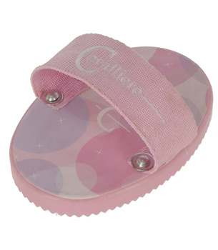 Zgrzebło dla konia Lilli Starlight, ze szlufką, różowy, 13 cm, Covalliero