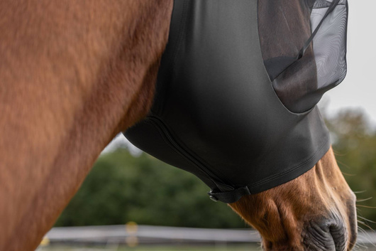 Maska przeciwowadowa dla konia FinoStretch Zipper, czarny, różne rozmiary (od Pony do Full), Covalliero
