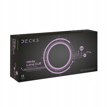 Rękawice Nitrile Long Decks, roz. S, M, L, czarne, 100 szt.