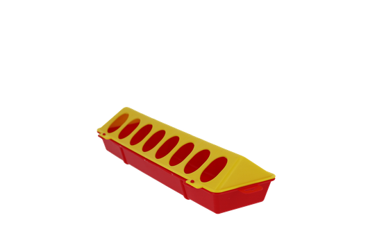 Karmidło dla drobiu, 30 cm x 10 cm, żółty/czerwony