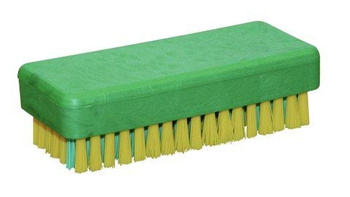 Szczotka do mycia rąk, 105 x 45 x 30 mm, włosie z poliestru, zielony/żółty