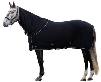 Derka polarowa z kapturem Covalliero Therm, czarny, różne rozmiary (115 - 155 cm), Covalliero