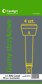 Silikonowa guma strzykowa typ Alfa Laval 96000001/SGS02, 10 mm, 4szt., Canagri
