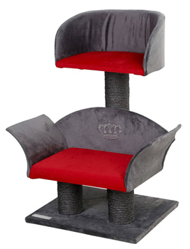 Drapak dla kota Lounge Deluxe, szary/czerwony, Kerbl