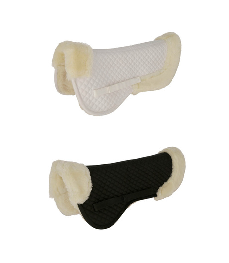 Podkładka pod siodło, ze sztucznym futrem, biały/czarny, roz. Pony/Full, Covalliero