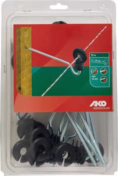 Izolator okrągły z długim trzpieniem, 22 cm, 15 szt, AKO