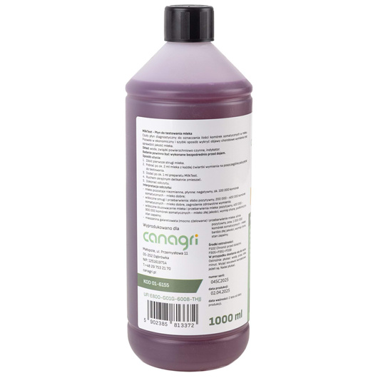 Płyn do testowania mleka MilkTest, 1000 ml, Canagri