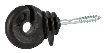 Izolator okrągły, zatopiony trzpień wygięty, czarny, 25 szt, AKO