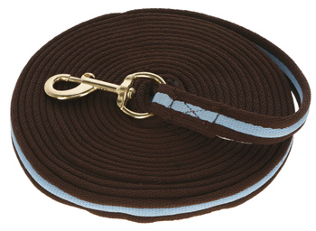 Lonża dla konia Soft, 8 m, brązowy/niebieski, Covalliero