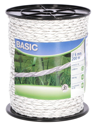 Linka BASIC, 200 m x 6 mm, biała, Kerbl