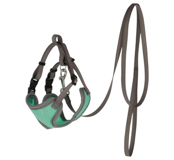 Szelki dla kota ze smyczą, 120 cm x 10 mm, turkusowe, Kerbl