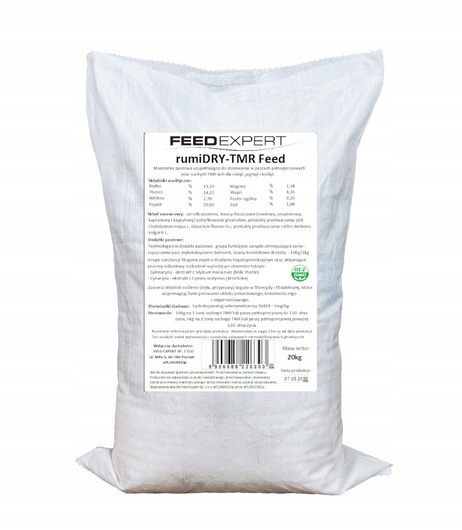 Mieszanka paszowa FeedExpert rumiDRY-TMR Feed dla cieląt, jagniat – 20 kg