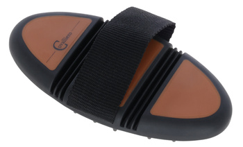 Zgrzebło z wypustkami Flex 2K, brązowy/czarny, 18,5 cm, Covalliero