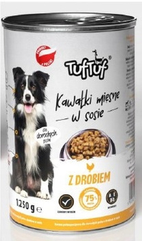 Mokra karma TUF-TUF puszka – kawałki mięsne drobiowe dla psa – puszka 1250g