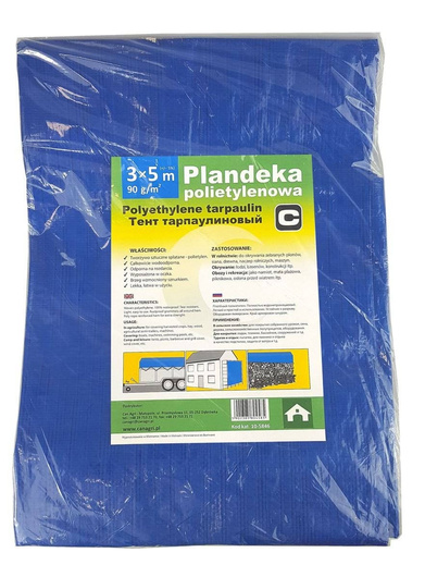 Plandeka 3x5 m, 90 g, niebieska, PE, Can Agri