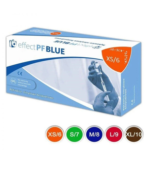 Rękawiczki nitrylowe jednorazowe bezpudrowe Effect PF Blue – L - XL– 100 szt.