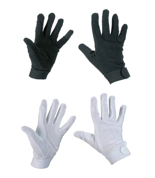 Rękawiczki jeździeckie Baumwolle Jersey, czarne/białe, różne rozmiary: XS - XL, Covalliero