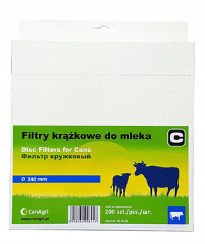 Filtr krążkowy do mleka, śr. 240 mm, 200 szt., Canagri